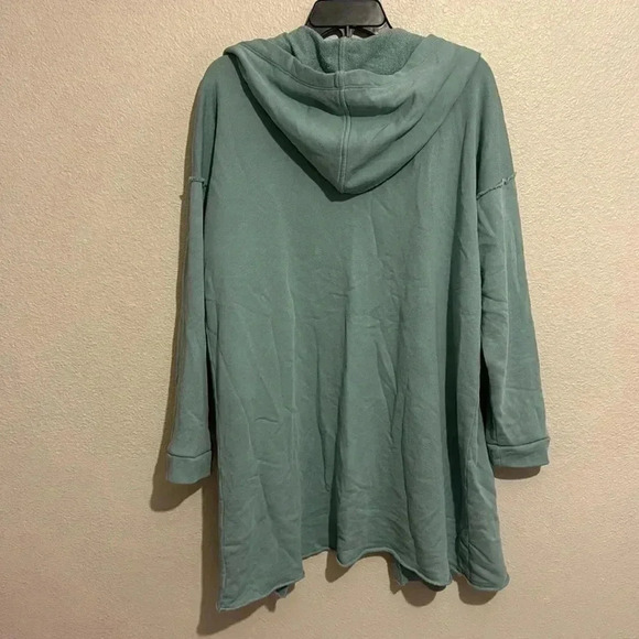 Eileen Fisher French Terry Hodded with Pocket 100% Cotton Lounge Cardigan - Picture 7 of 7